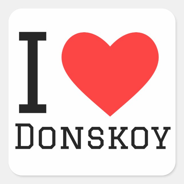 Pegatina Cuadrada Me encanta donskoy (Anverso)