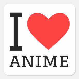 Pegatina Cuadrada Me encanta el anime