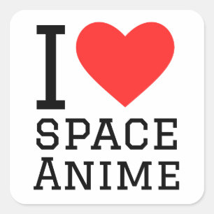 Pegatina Cuadrada Me encanta el anime espacial