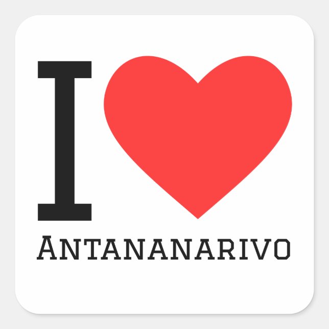 Pegatina Cuadrada Me encanta el antanarivo (Anverso)
