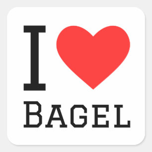 Pegatina Cuadrada Me encanta el bagel