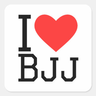 Pegatina Cuadrada Me encanta el bjj