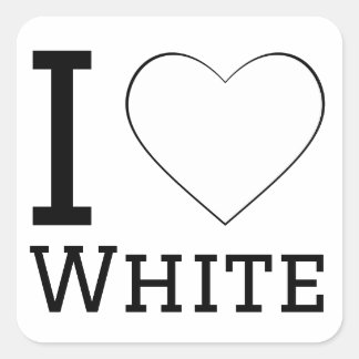Pegatina Cuadrada Me encanta el blanco