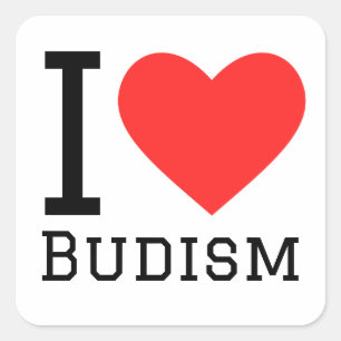 Pegatina Cuadrada Me encanta el budismo