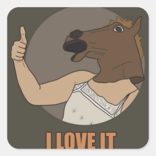 Pegatina Cuadrada Me Encanta El Caballo *TomSka*