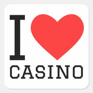 Pegatina Cuadrada Me encanta el casino