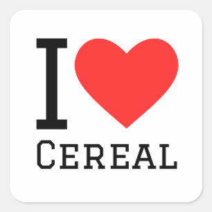 Pegatina Cuadrada Me encanta el cereal