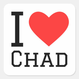 Pegatina Cuadrada Me encanta el chad