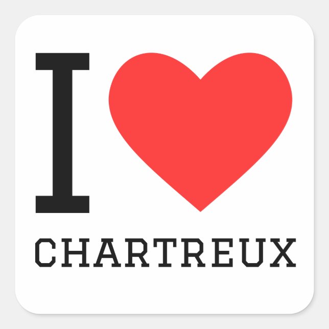 Pegatina Cuadrada Me encanta el chartreux (Anverso)