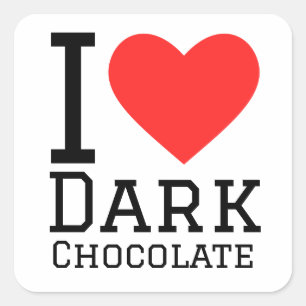 Pegatina Cuadrada Me encanta el chocolate oscuro