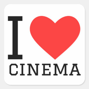 Pegatina Cuadrada Me encanta el cine