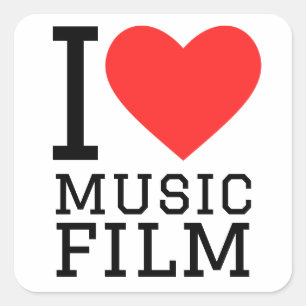 Pegatina Cuadrada Me encanta el cine musical
