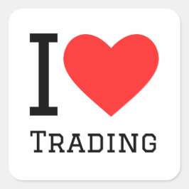 Pegatina Cuadrada Me encanta el comercio