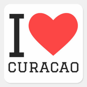 Pegatina Cuadrada Me encanta el curaçao