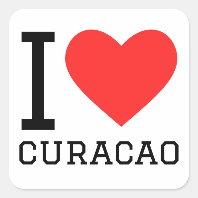 Pegatina Cuadrada Me encanta el curaçao (Anverso)