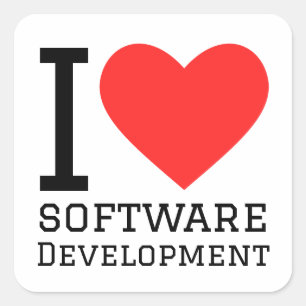 Pegatina Cuadrada Me encanta el desarrollo de software