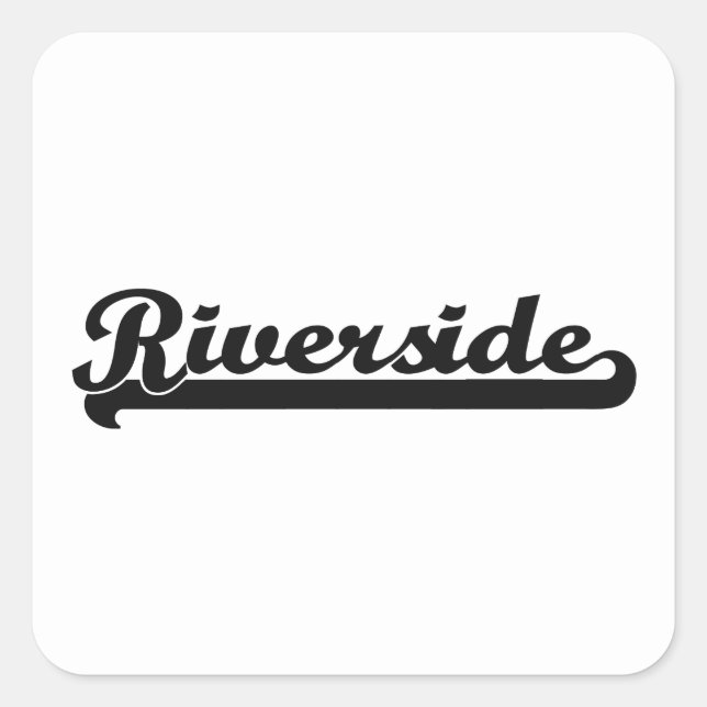 Pegatina Cuadrada Me encanta el diseño clásico de Riverside Californ (Anverso)