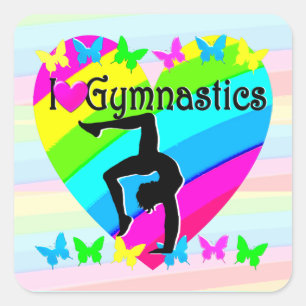 PEGATINA CUADRADA ME ENCANTA EL DISEÑO GIMNASTICO