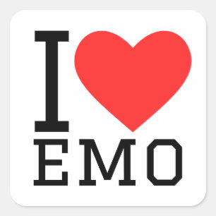 Pegatina Cuadrada Me encanta el emo