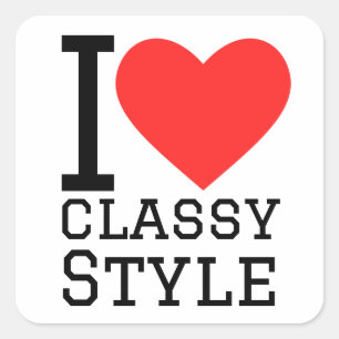 Pegatina Cuadrada Me encanta el estilo elegante