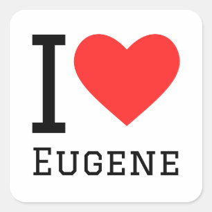 Pegatina Cuadrada Me encanta el eugene