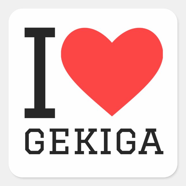Pegatina Cuadrada Me encanta el gekiga (Anverso)