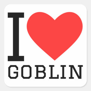 Pegatina Cuadrada Me encanta el goblin