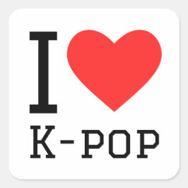 Pegatina Cuadrada Me encanta el k-pop
