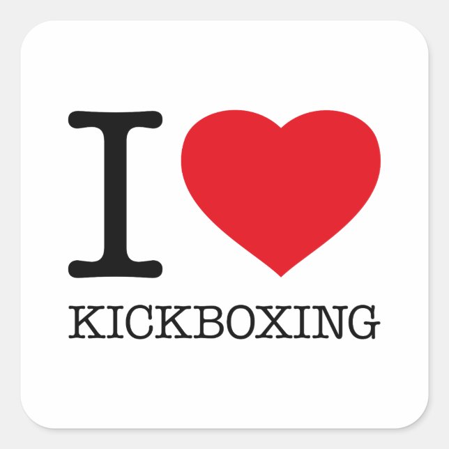 PEGATINA CUADRADA ME ENCANTA EL KICKBOXING (Anverso)
