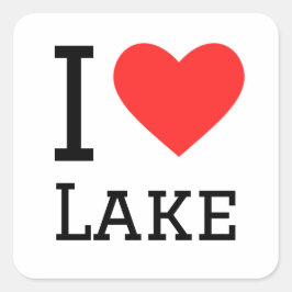 Pegatina Cuadrada Me encanta el lago