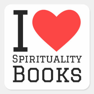 Pegatina Cuadrada Me encanta el libro de espiritualidad