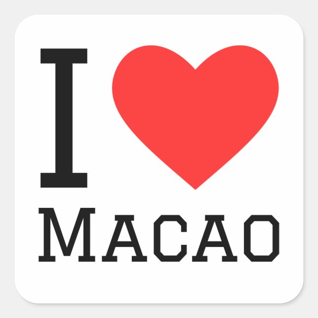 Pegatina Cuadrada Me encanta el macao (Anverso)