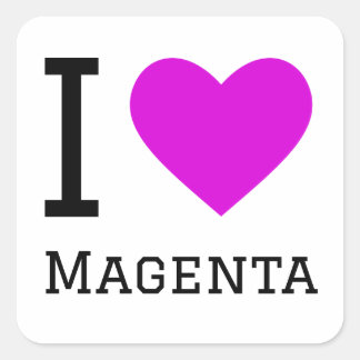 Pegatina Cuadrada Me encanta el magenta