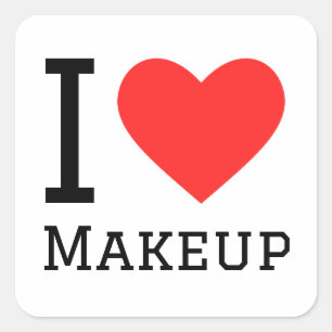 Pegatina Cuadrada Me encanta el maquillaje
