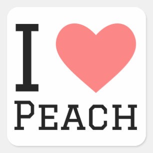 Pegatina Cuadrada Me encanta el melocotón
