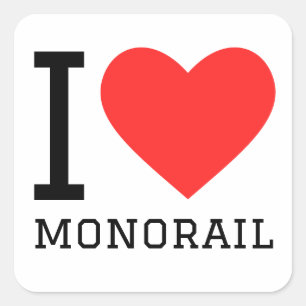 Pegatina Cuadrada Me encanta el monorraíl