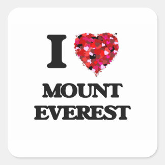 Pegatina Cuadrada Me encanta el Monte Everest