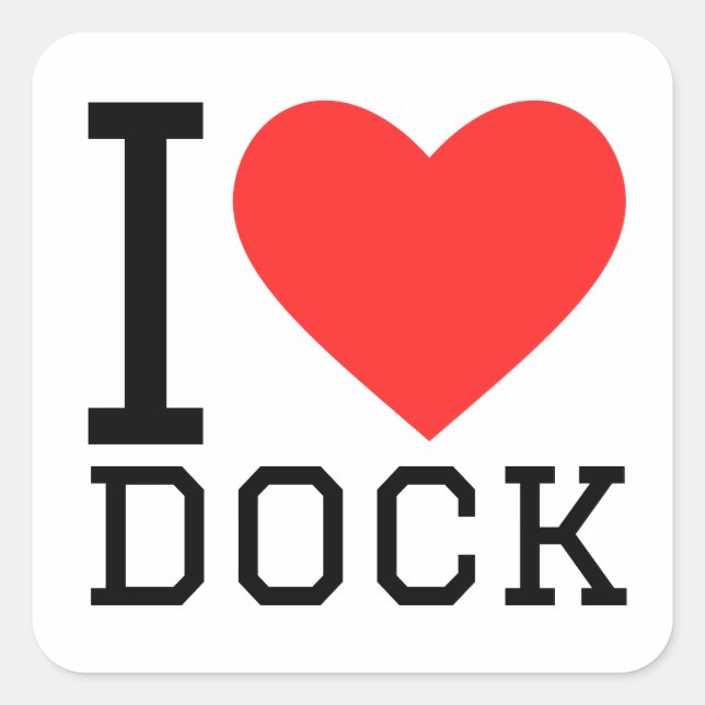 Pegatina Cuadrada Me encanta el muelle (Anverso)