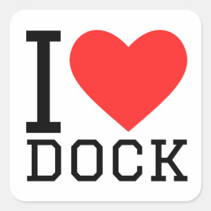 Pegatina Cuadrada Me encanta el muelle