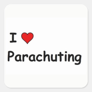 Pegatina Cuadrada Me encanta el paracaidismo