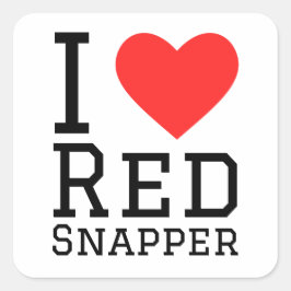 Pegatina Cuadrada Me encanta el pargo rojo