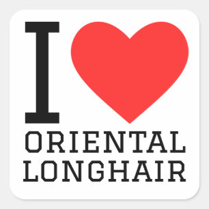 Pegatina Cuadrada Me encanta el pelo largo oriental