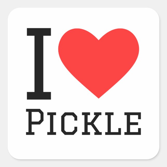 Pegatina Cuadrada Me encanta el pickle (Anverso)