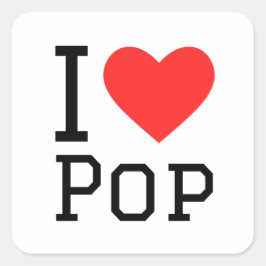 Pegatina Cuadrada Me encanta el pop