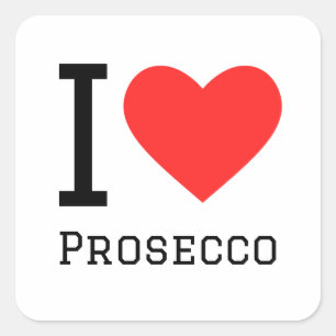 Pegatina Cuadrada Me encanta el Prosecco