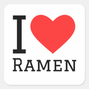 Pegatina Cuadrada Me encanta el ramen