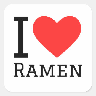 Pegatina Cuadrada Me encanta el ramen