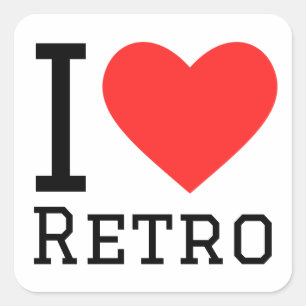 Pegatina Cuadrada Me encanta el retro