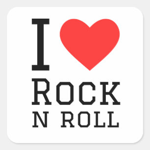 Pegatina Cuadrada Me encanta el rock and roll