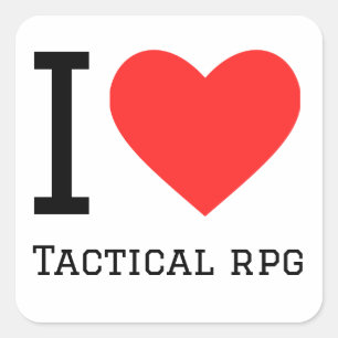 Pegatina Cuadrada Me encanta el rpg táctico